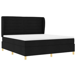 vidaXL Box Spring Bed with Headboard Black 200 x 180 cm Fabric