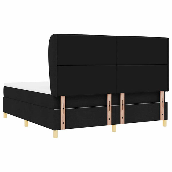 vidaXL Box Spring Bed with Headboard Black 200 x 180 cm Fabric