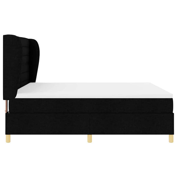 vidaXL Box Spring Bed with Headboard Black 200 x 180 cm Fabric