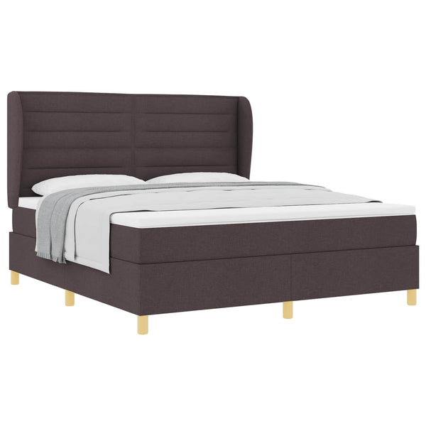 vidaXL Box Spring Bed with Mattress Dark Brown 200 x 180 cm Fabric