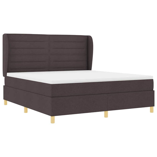 vidaXL Box Spring Bed with Mattress Dark Brown 200 x 180 cm Fabric