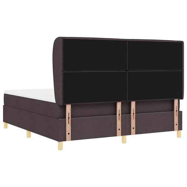 vidaXL Box Spring Bed with Mattress Dark Brown 200 x 180 cm Fabric