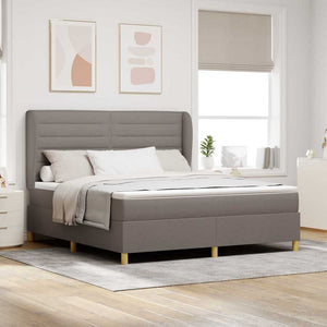 vidaXL Box Spring Bed with Mattress Taupe 200 x 180 cm Fabric