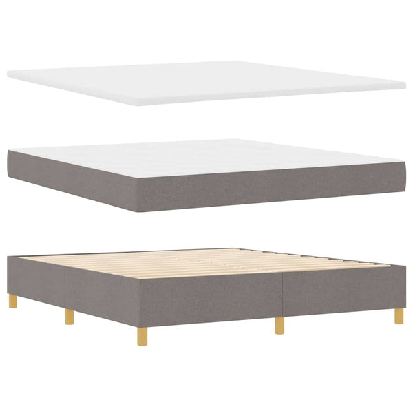 vidaXL Box Spring Bed with Mattress Taupe 200 x 180 cm Fabric