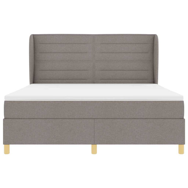vidaXL Box Spring Bed with Mattress Taupe 200 x 180 cm Fabric