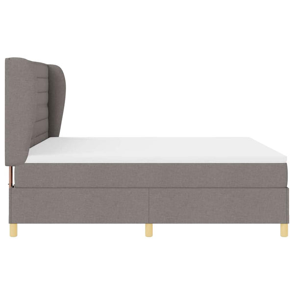 vidaXL Box Spring Bed with Mattress Taupe 200 x 180 cm Fabric