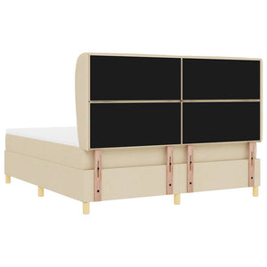vidaXL Box Spring Bed with Mattress Cream 200 x 180 cm Fabric