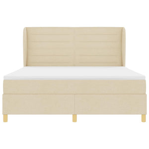 vidaXL Box Spring Bed with Mattress Cream 200 x 180 cm Fabric