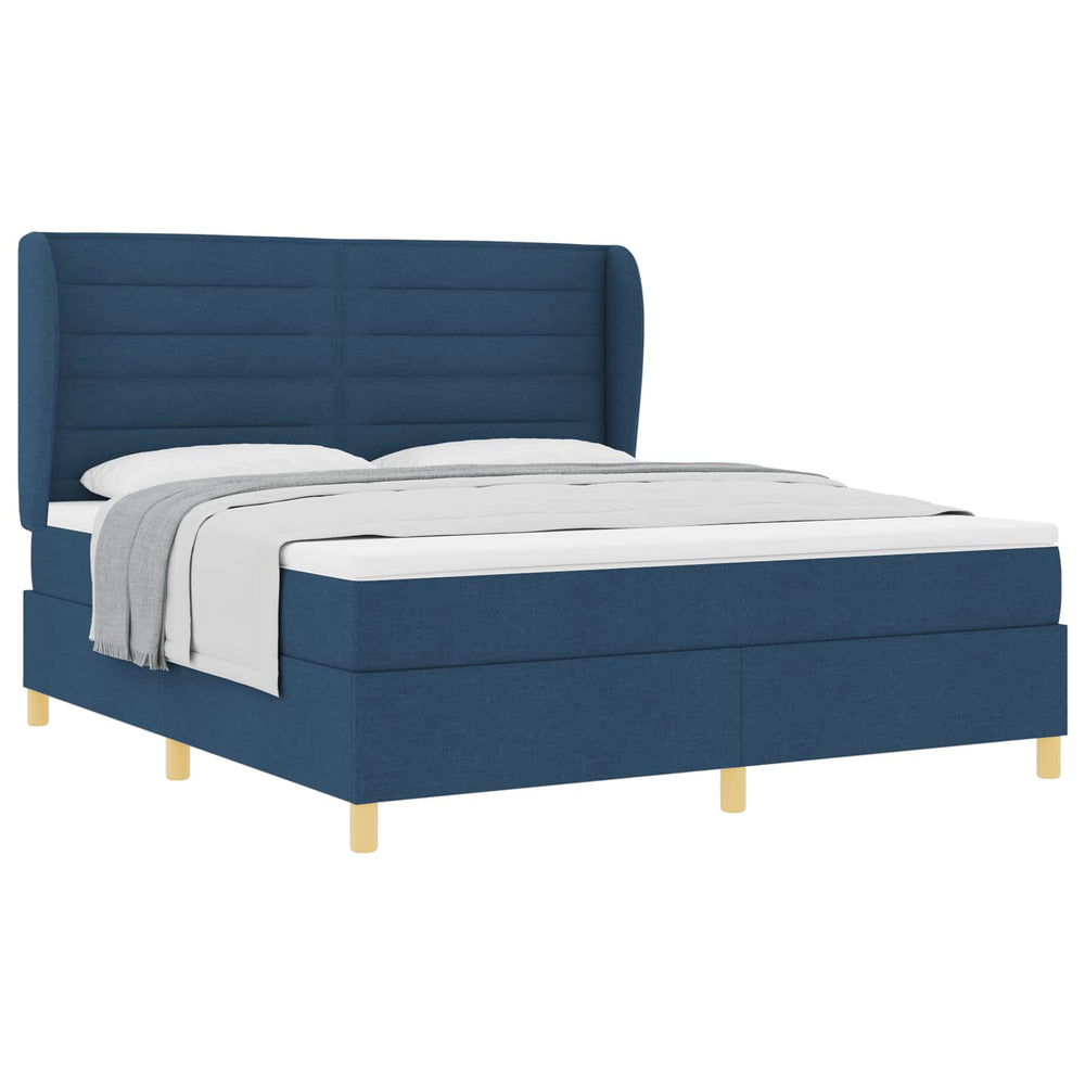 vidaXL Divan Bed with Mattress and Headboard Blue 200 x 180 cm Fabric