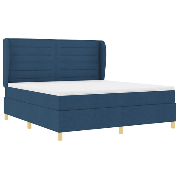 vidaXL Divan Bed with Mattress and Headboard Blue 200 x 180 cm Fabric