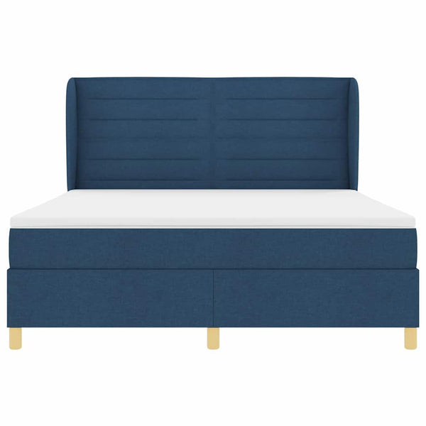 vidaXL Divan Bed with Mattress and Headboard Blue 200 x 180 cm Fabric