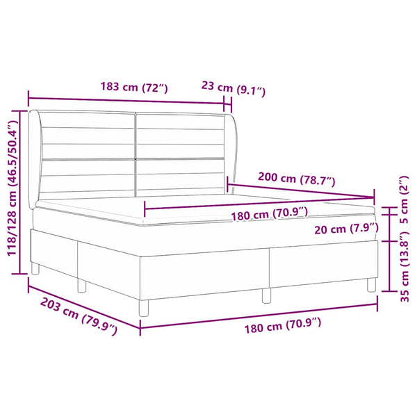 vidaXL Divan Bed with Mattress and Headboard Blue 200 x 180 cm Fabric