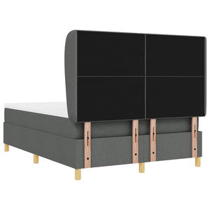 vidaXL Box Spring Bed with Mattress Dark Grey 190 x 140 cm Fabric