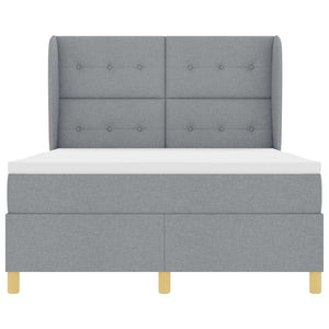vidaXL Box Spring Bed with Mattress Light Gray 200 x 140 cm Fabric