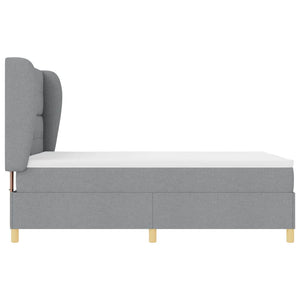 vidaXL Box Spring Bed with Mattress Light Gray 200 x 140 cm Fabric