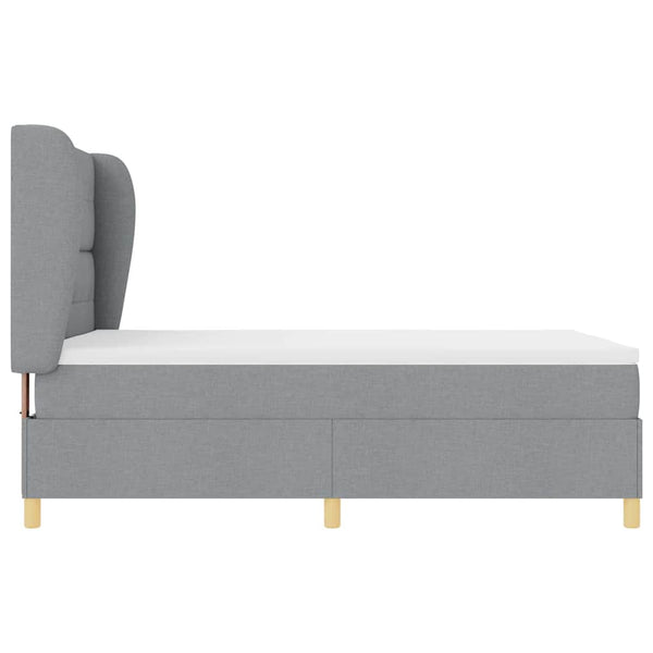 vidaXL Box Spring Bed with Mattress Light Gray 200 x 140 cm Fabric