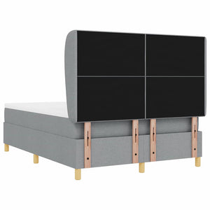 vidaXL Box Spring Bed with Mattress Dark Grey 90x190 cm Light Grey Fabric