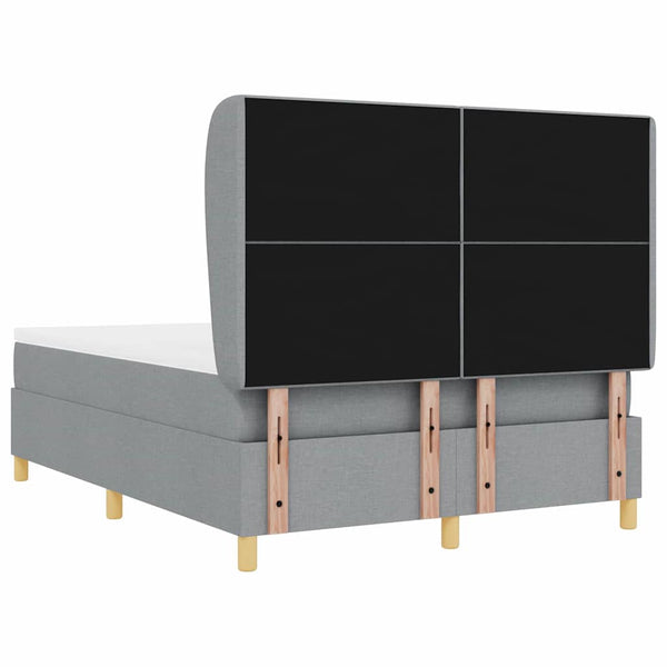 vidaXL Box Spring Bed with Mattress Dark Grey 90x190 cm Light Grey Fabric