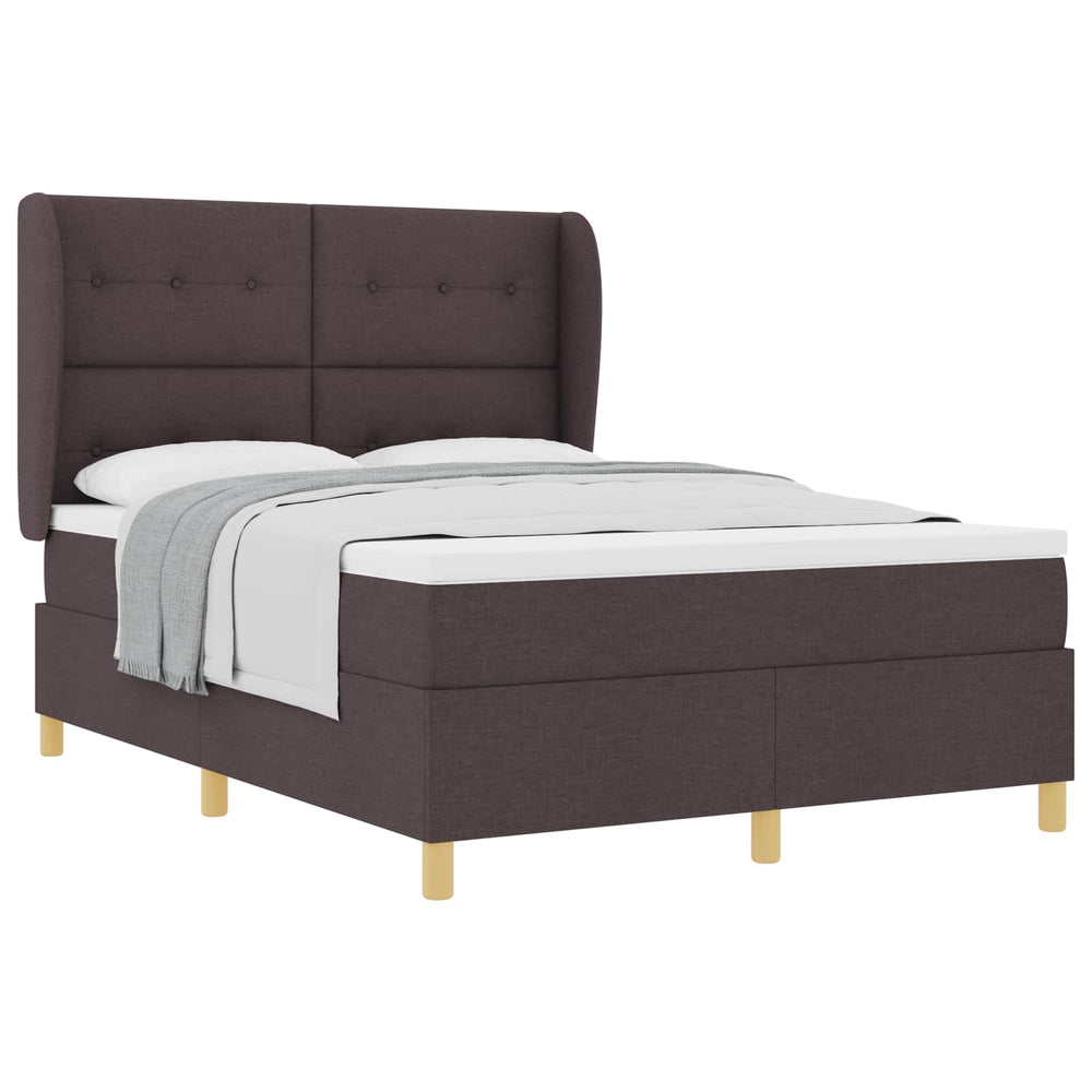 vidaXL Box Spring Bed with Mattress Dark Brown 200 x 160 cm Fabric