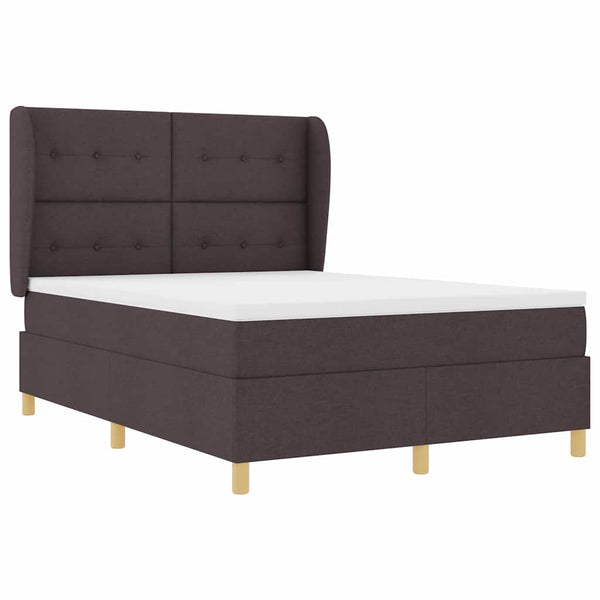 vidaXL Box Spring Bed with Mattress Dark Brown 200 x 160 cm Fabric