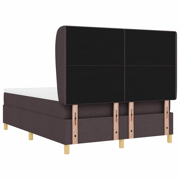 vidaXL Box Spring Bed with Mattress Dark Brown 200 x 160 cm Fabric