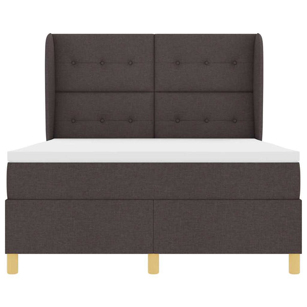 vidaXL Box Spring Bed with Mattress Dark Brown 200 x 160 cm Fabric