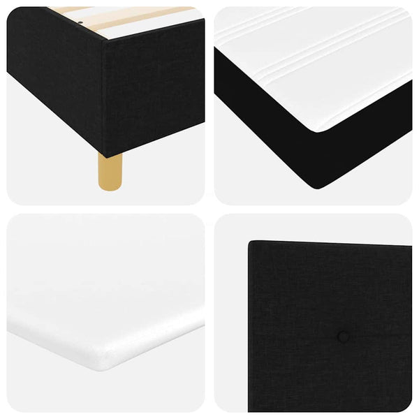 vidaXL Box Spring Bed with Mattress Black 200 x 180 cm Fabric