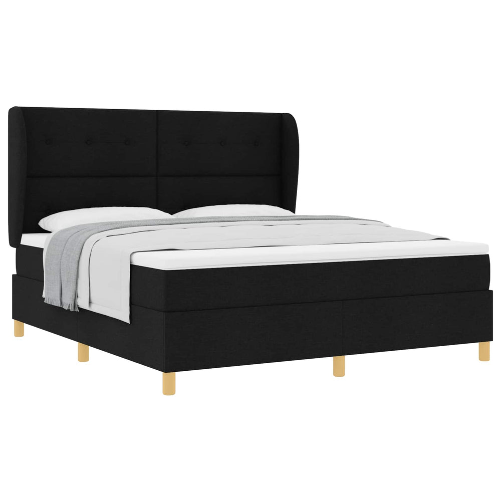 vidaXL Box Spring Bed with Mattress Black 200 x 180 cm Fabric