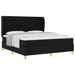 vidaXL Box Spring Bed with Mattress Black 200 x 180 cm Fabric