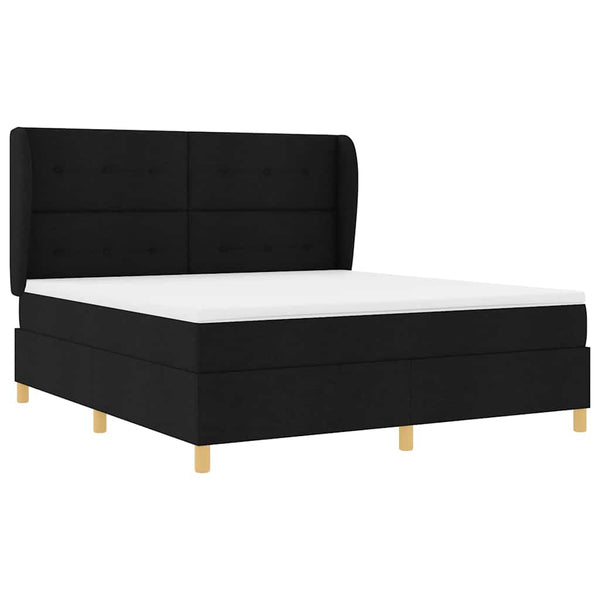 vidaXL Box Spring Bed with Mattress Black 200 x 180 cm Fabric