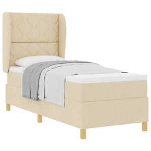vidaXL Box Spring Bed with Headboard Cream 200 x 80 cm Fabric