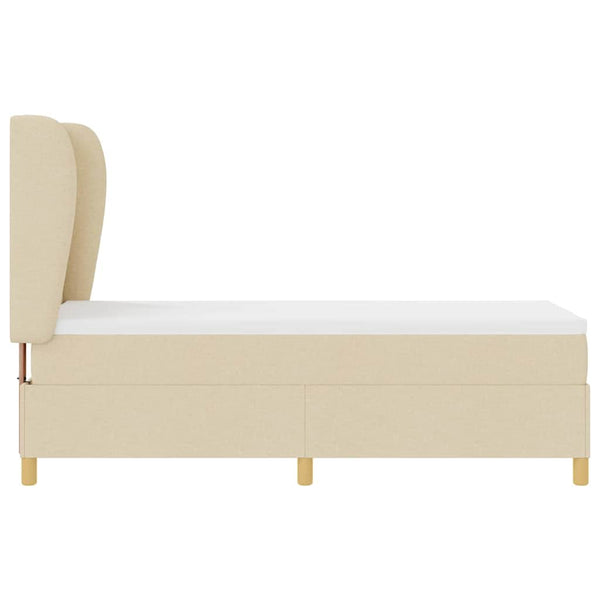 vidaXL Box Spring Bed with Headboard Cream 200 x 80 cm Fabric