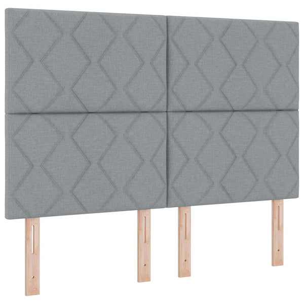 vidaXL Box Spring Bed with Headboard Light Gray 200 x 160 cm Fabric