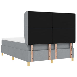vidaXL Box Spring Bed with Headboard Light Gray 200 x 160 cm Fabric