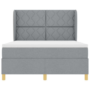 vidaXL Box Spring Bed with Headboard Light Gray 200 x 160 cm Fabric