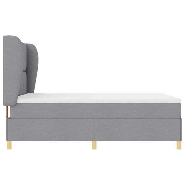vidaXL Box Spring Bed with Headboard Light Gray 200 x 160 cm Fabric
