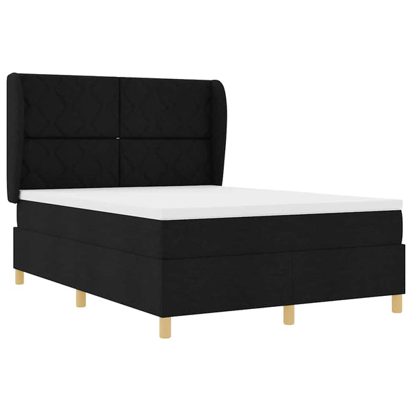 vidaXL Box Spring Bed with Headboard Black 200 x 160 cm Fabric