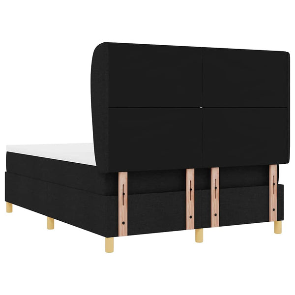 vidaXL Box Spring Bed with Headboard Black 200 x 160 cm Fabric