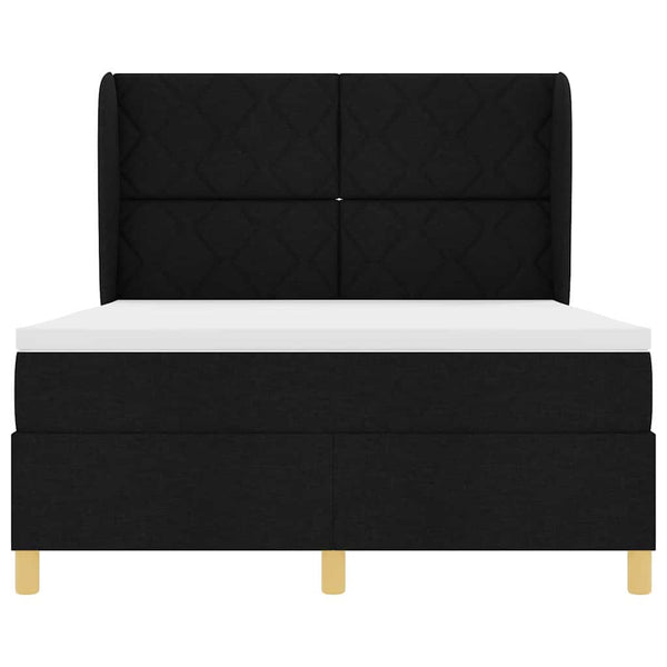 vidaXL Box Spring Bed with Headboard Black 200 x 160 cm Fabric