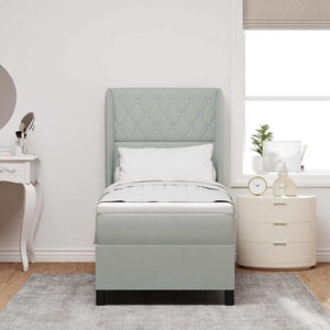 vidaXL Box spring bed with mattress Light gray 200 x 80 cm Velvet