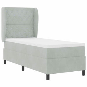 vidaXL Box spring bed with mattress Light gray 200 x 80 cm Velvet