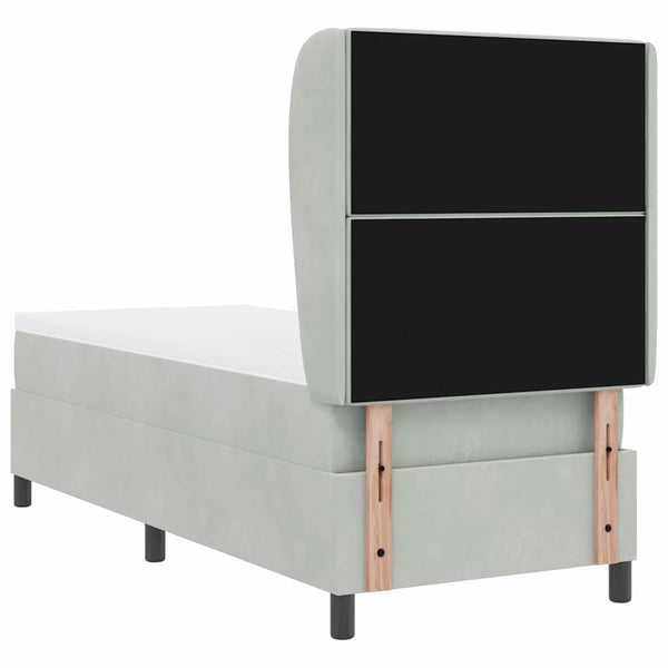 vidaXL Box spring bed with mattress Light gray 200 x 80 cm Velvet
