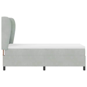 vidaXL Box spring bed with mattress Light gray 200 x 80 cm Velvet