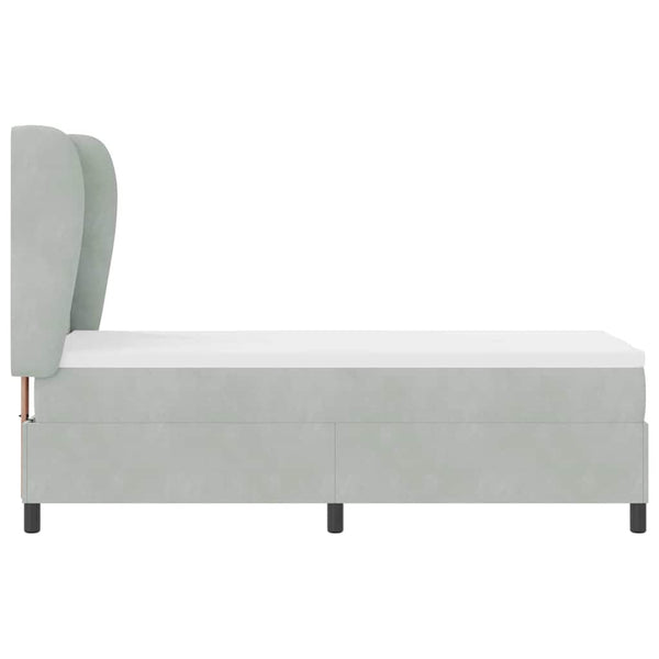 vidaXL Box spring bed with mattress Light gray 200 x 80 cm Velvet