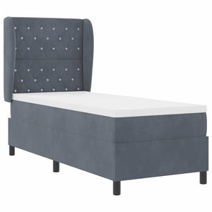 vidaXL Box Spring Bed with Mattress Dark Grey 200 x 80 cm Velvet