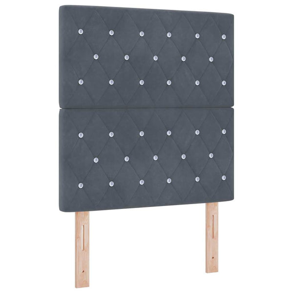 vidaXL Box Spring Bed with Mattress Dark Grey 200 x 80 cm Velvet