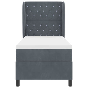 vidaXL Box Spring Bed with Mattress Dark Grey 200 x 80 cm Velvet