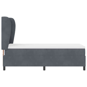 vidaXL Box Spring Bed with Mattress Dark Grey 200 x 80 cm Velvet