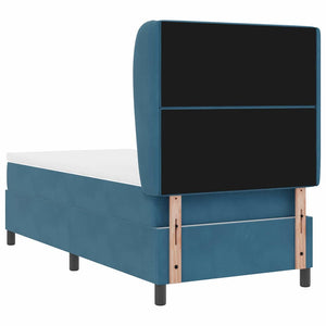 vidaXL Box Spring Bed with Mattress Dark Blue 190 x 90 cm Velvet