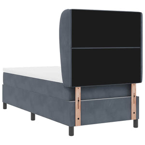 vidaXL Box Spring Bed with Mattress Dark Grey 200 x 90 cm Velvet